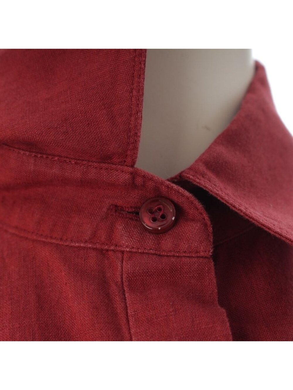 Loro Piana Linen Logo Button Long Sleeve Shirt 3/4 Bordeaux - Picture 9 of 10